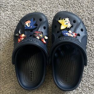 CROCS Kids Navy Sandals with Fun Character Charms